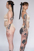 QUINN Champagne Satin Long Line Bralette